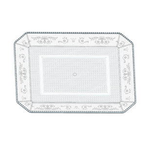 Plastic square retro patterned food plate mould